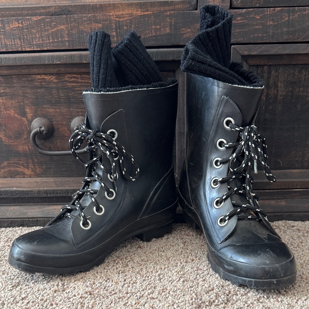 Sporto Black Winter Lace-Up Boots
